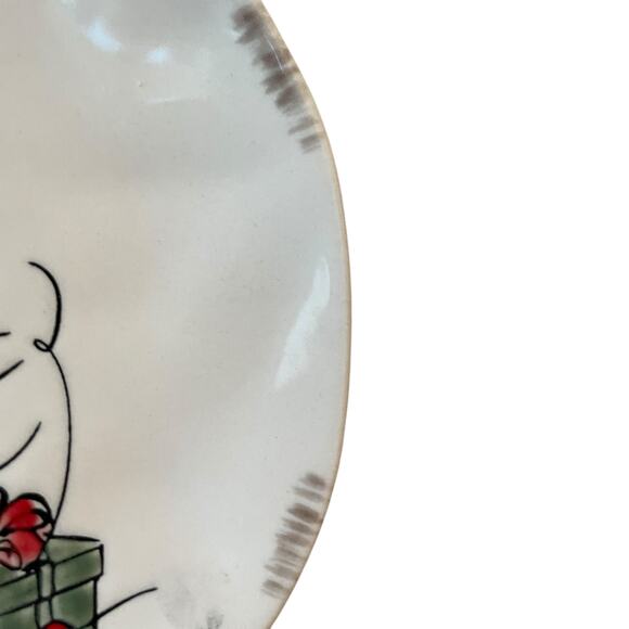 Grace Teaware Christmas SNOWMAN Porcelain Salad Plates 8.5in Set of 4 New - Picture 10 of 15
